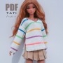 PDF: Sweater V-neck With Stripes for Smart Doll PDF: Sweater V-neck With Stripes for Smart Doll