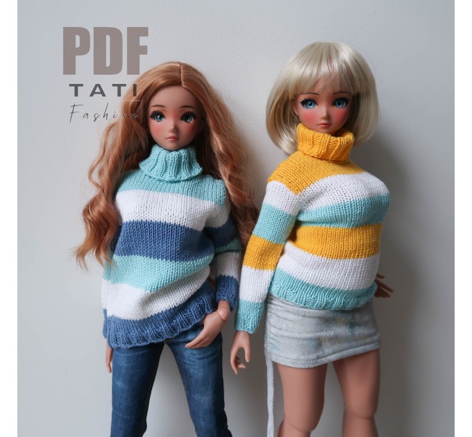PATTERN: Sweater With Blue Stripes for Smart Doll