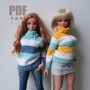 PDF: Sweater With Blue Stripes for Smart Doll PDF: Sweater With Blue Stripes for Smart Doll