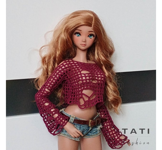 Ripped Mesh Top for Smart Doll