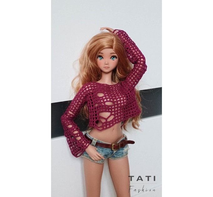 Ripped Mesh Top for Smart Doll