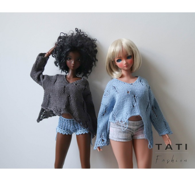 PDF: Ripped Asymmetrical Sweater for Smart Doll 60 cm