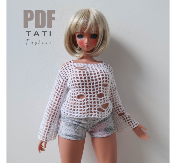 PDF: Ripped Mesh Top for Pear Smart Doll 60 cm