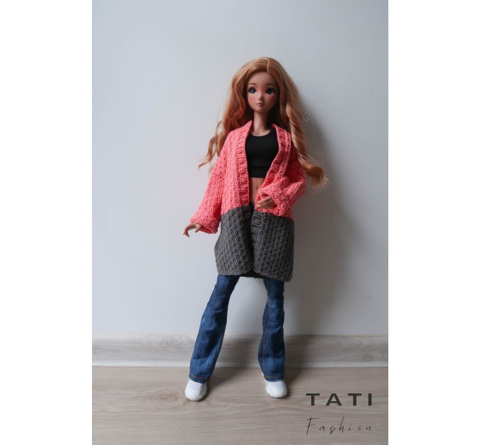 PDF: Cardigan Gray-Pink for Smart Doll 60 cm