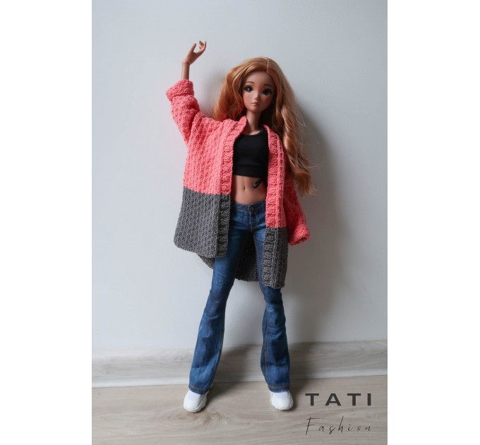 PDF: Cardigan Gray-Pink for Smart Doll 60 cm