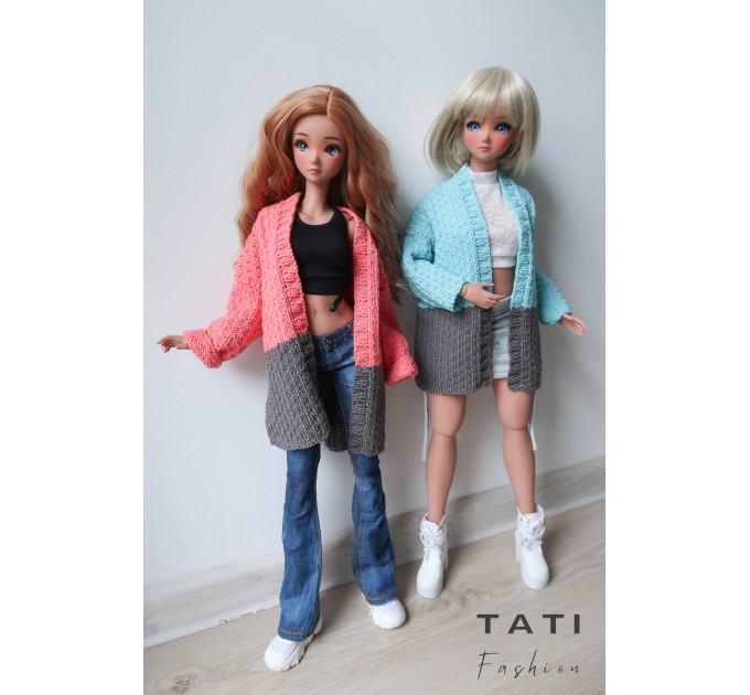 PDF: Cardigan Gray-Pink for Smart Doll 60 cm